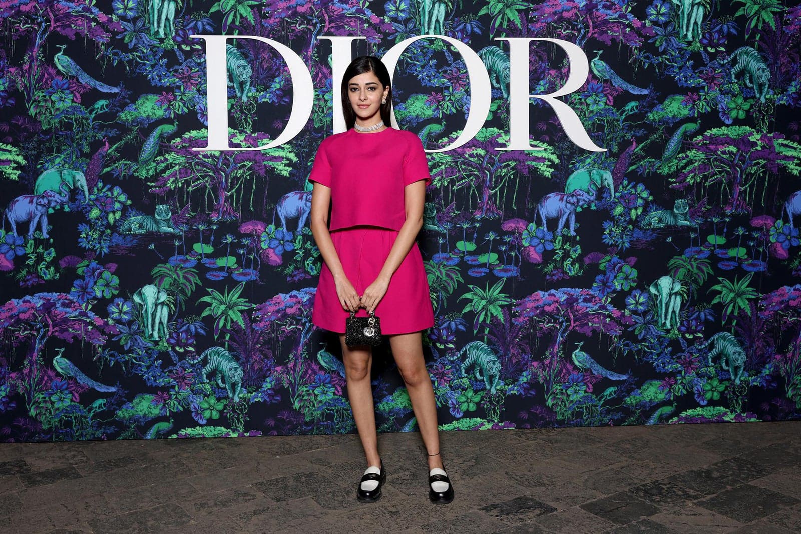 Dior Fall/Winter 2023 Show In Mumbai Ananya Panday wore a Dior Pre Fall 2023 pink silk shirt