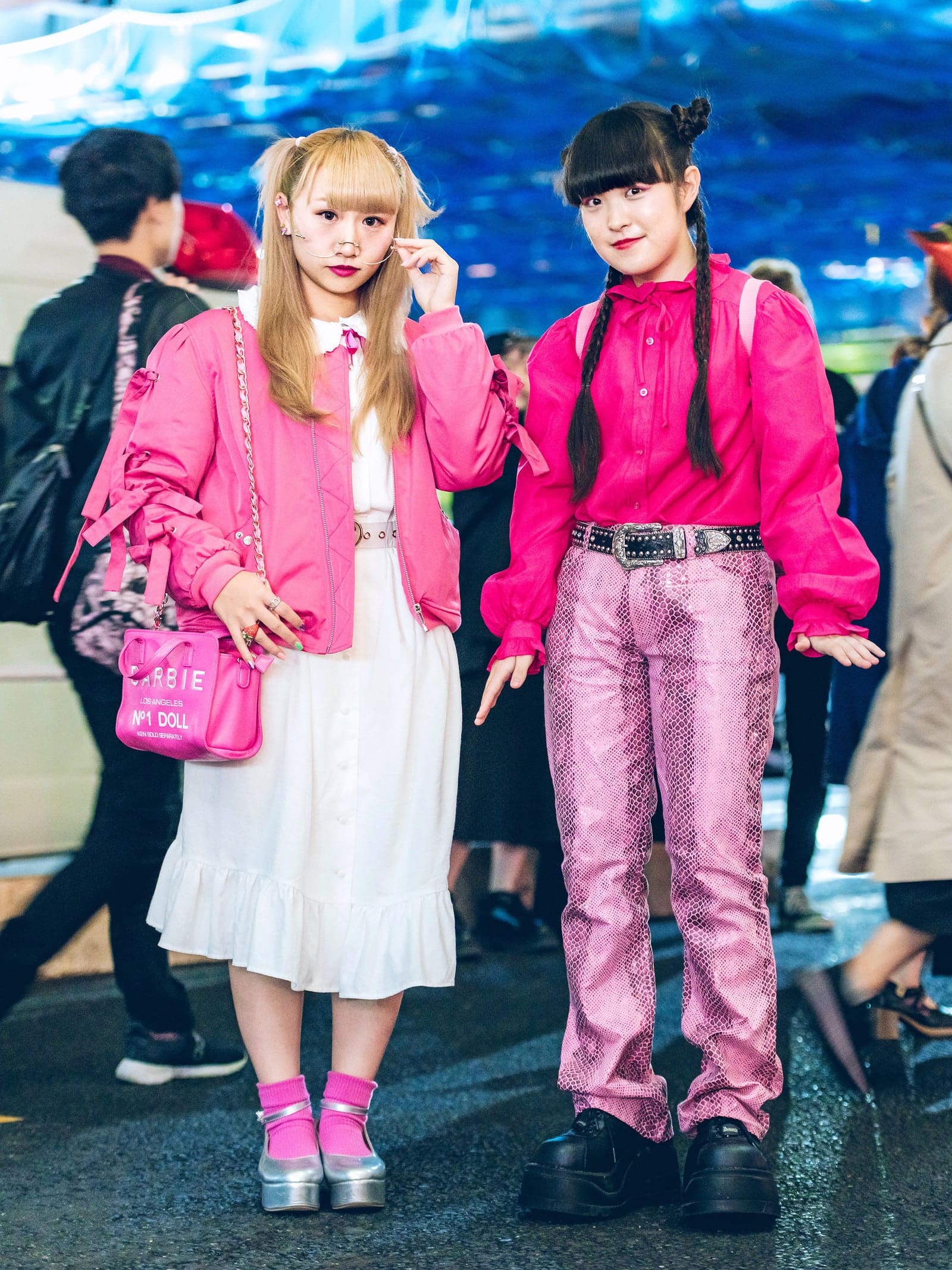 Way back in 2018, these Tokyo street stylers showed their love for Barbie by repping merchandise and the hue. Tokyo, spring 2019 ready-to-wear Photographed by Kira/TokyoFashion.com