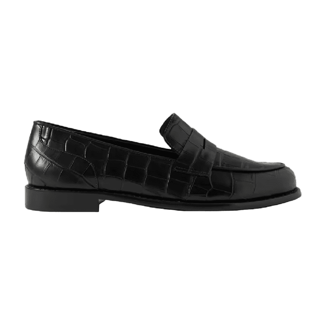 Porte & Paire Croc-Effect Leather Loafers