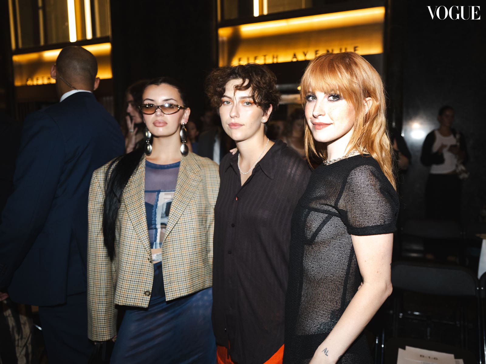 Rebecca Black, King Princess, and Hayley Williams at Eckhaus Latta Spring 2024 at New York Fashion Week.