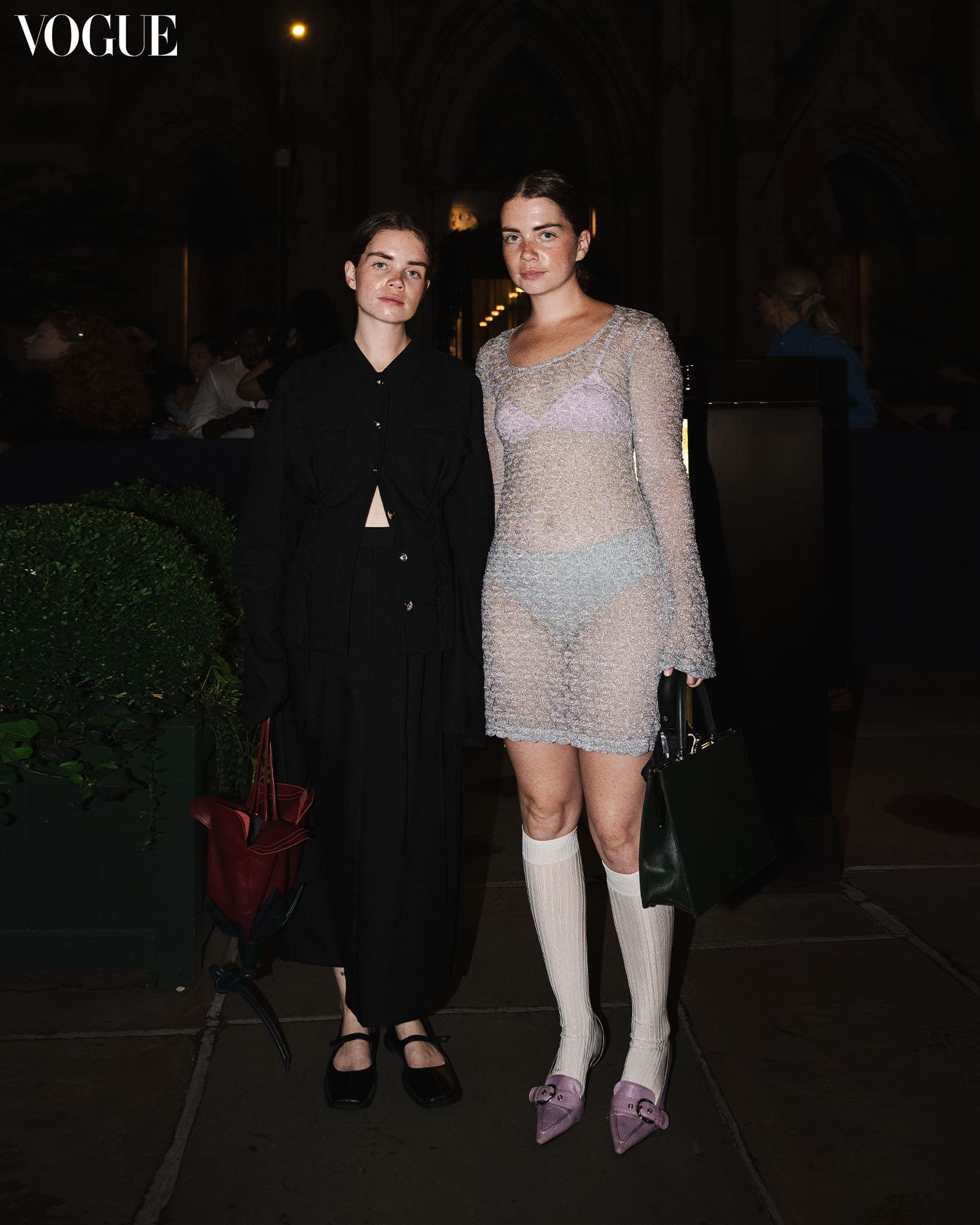 Reese and Molly Blutstein at Eckhaus Latta Spring 2024 at New York Fashion Week.