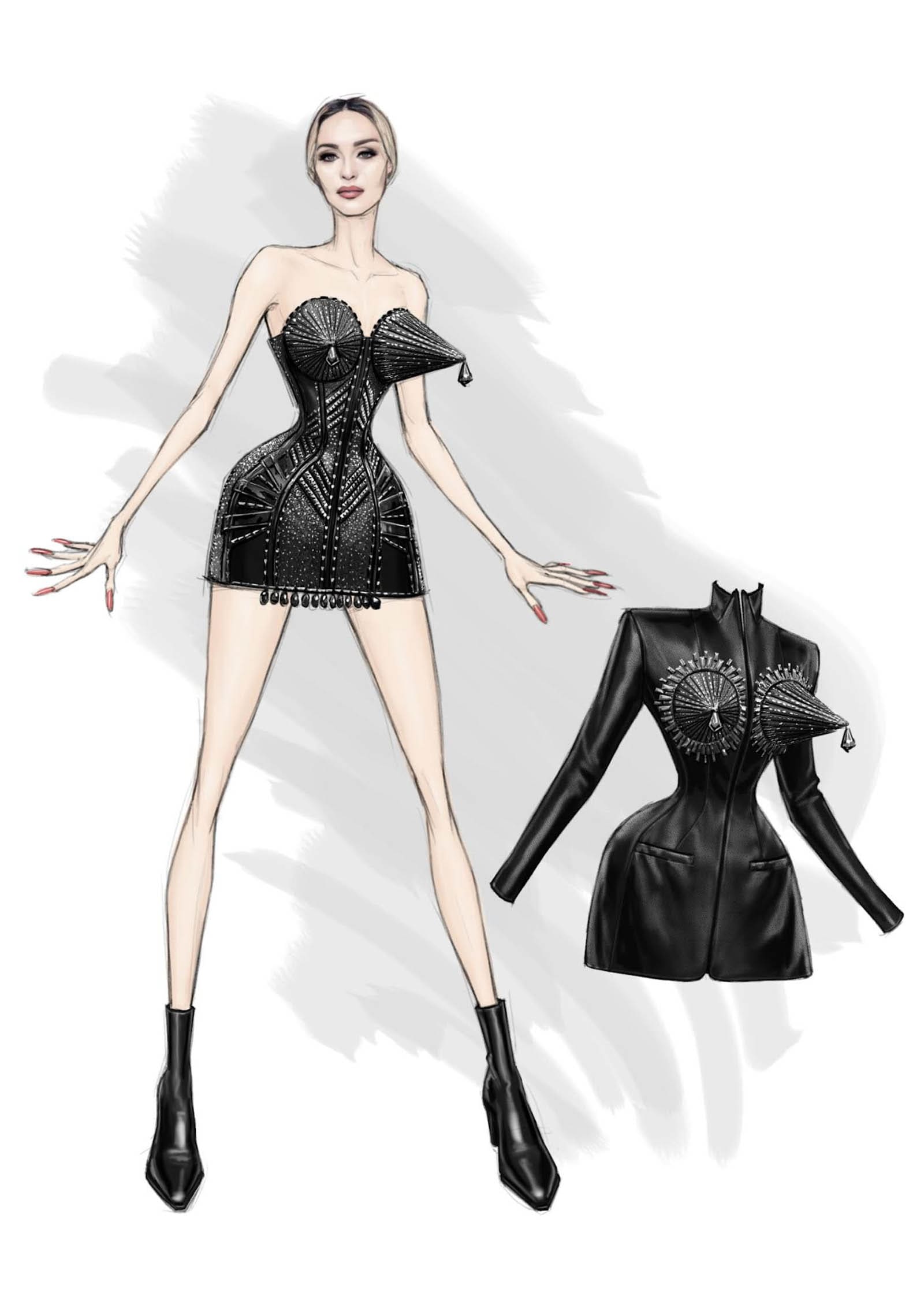 A sketch by Jean Paul GaultierPhoto: Courtesy of the Madonna Celebration Tour