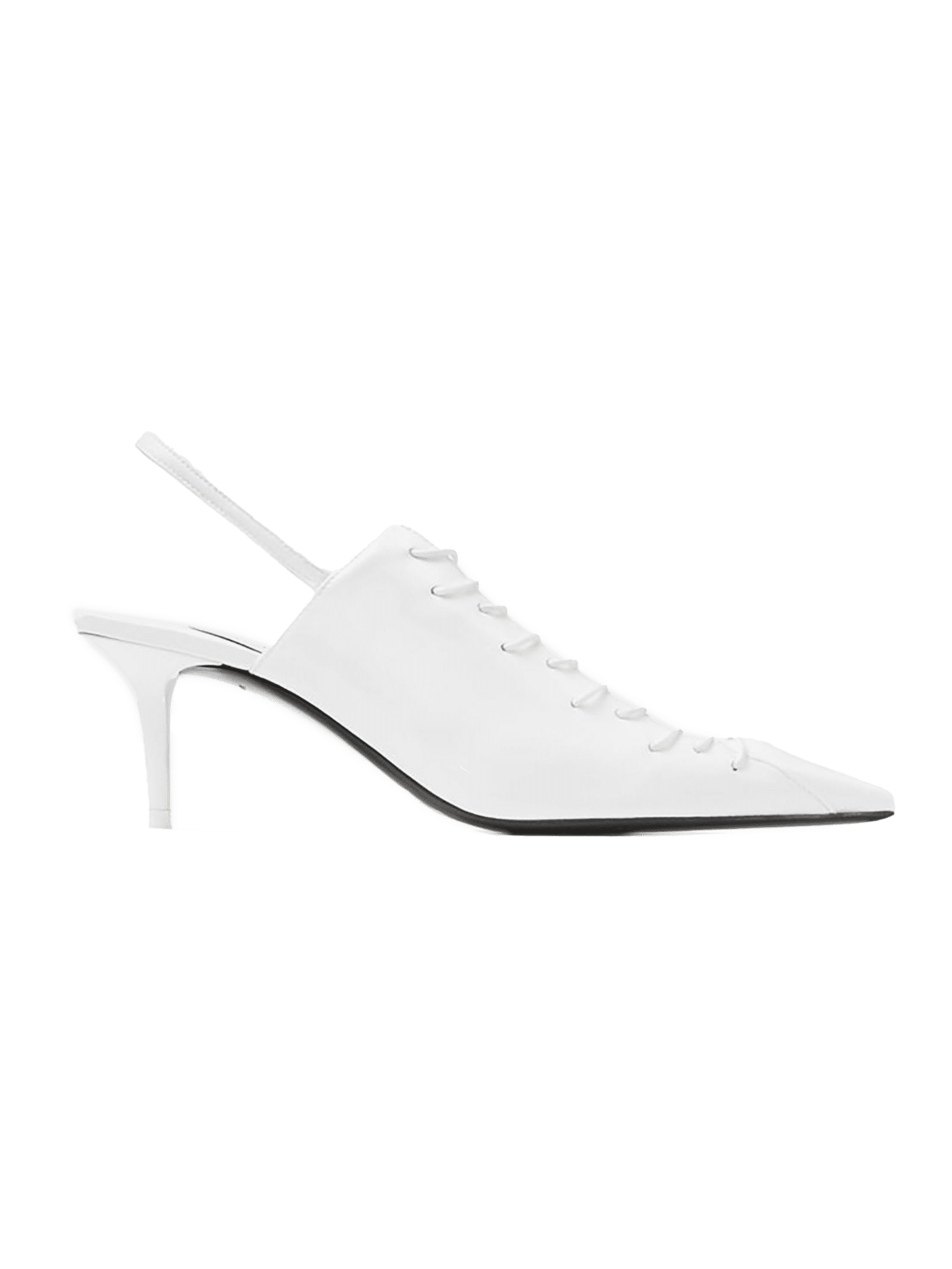 JIMMY CHOO X JEAN PAUL GAULTIER Opitcal White Patent Fabric Sling Back Pumps With Laces