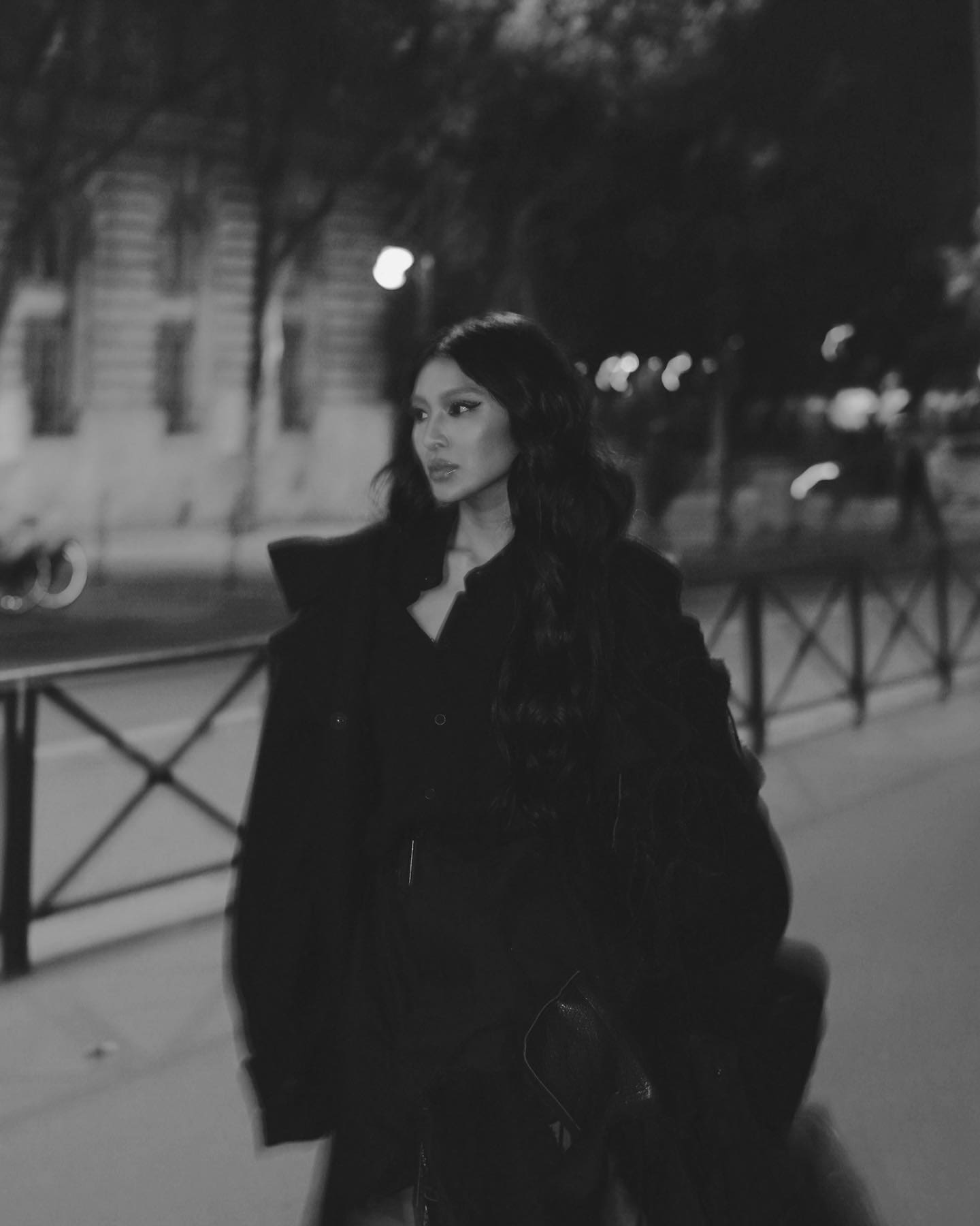 Nadine Lustre wears Yohji Yamamoto on the streets of Paris.