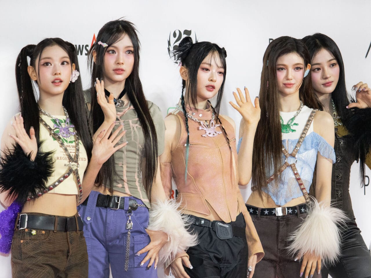 K-pop girl group NewJeans at the 2023 Asia Artist Awards. Haerin, Hyein, Hanni, Danielle, Minji