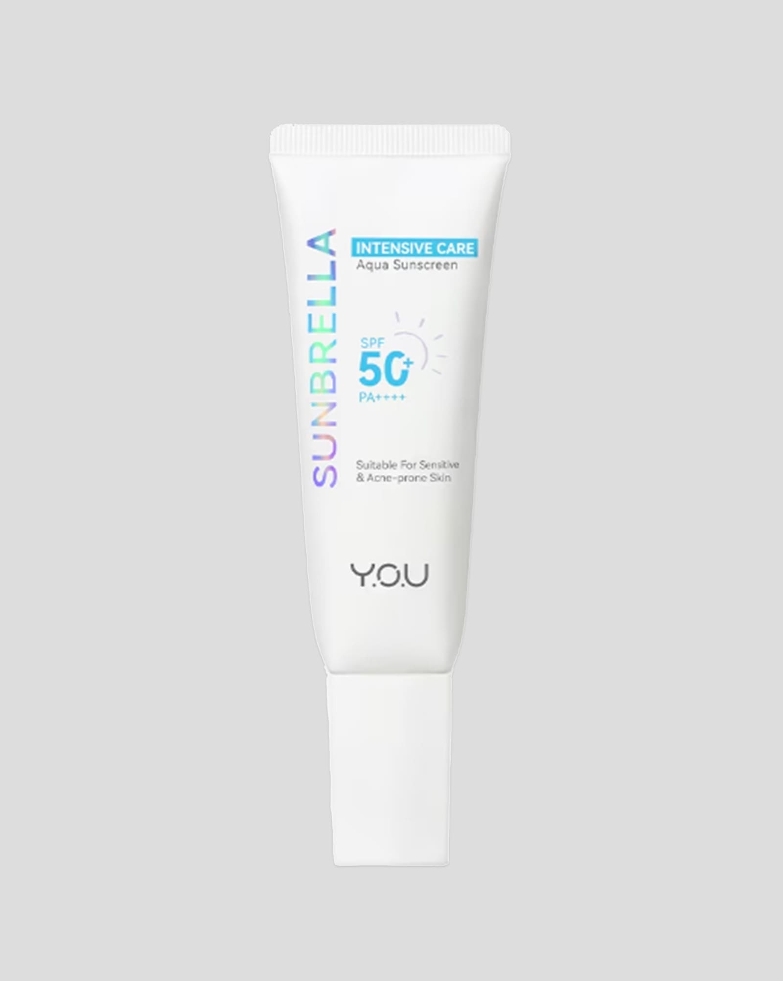 A tube of YOU Beauty Sunbrella Intensive Care Aqua Sunscreen