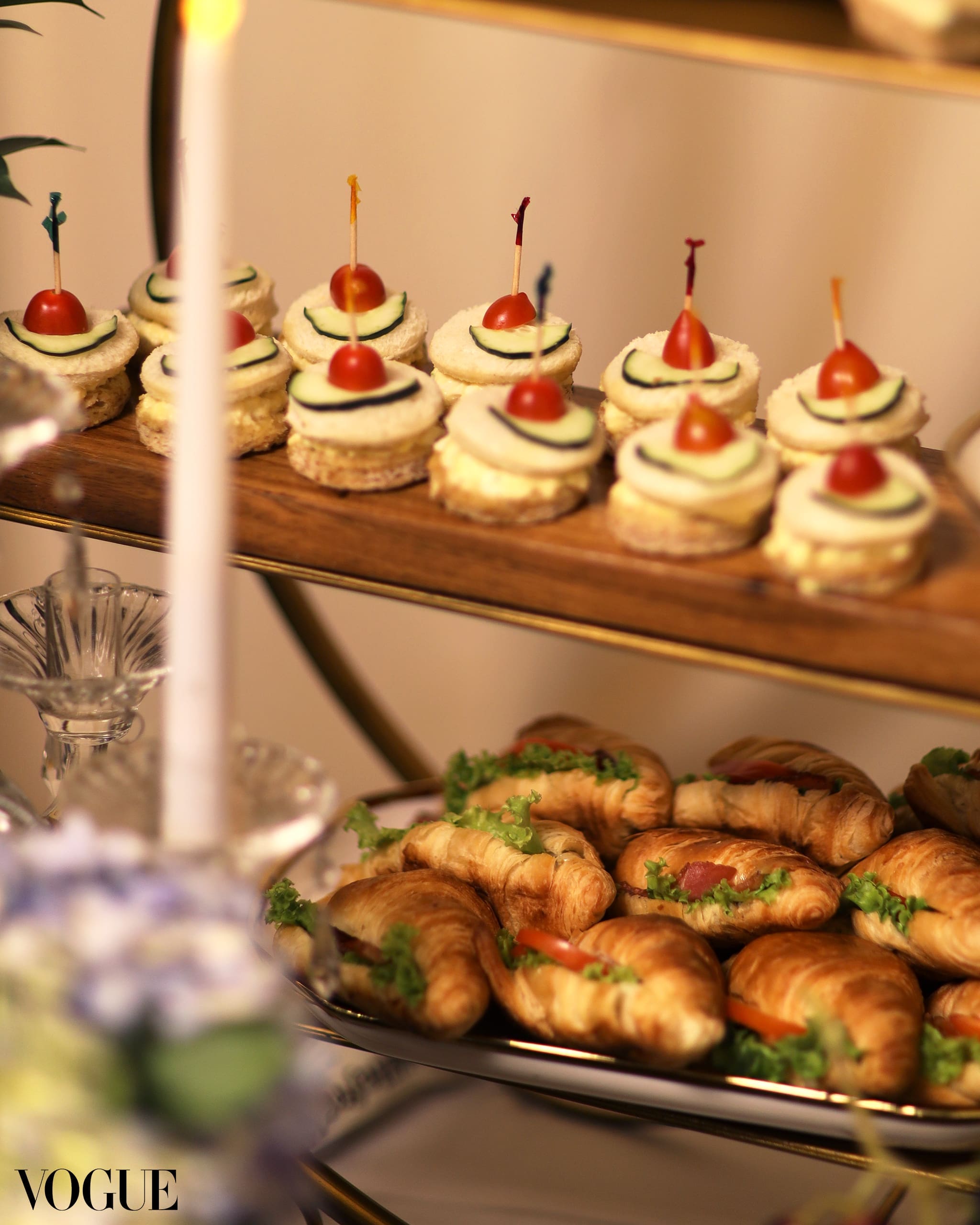 Croissant sandwiches, along with cucumber and tomato egg sandwiches on the grazing table. Photo by Ed Simon