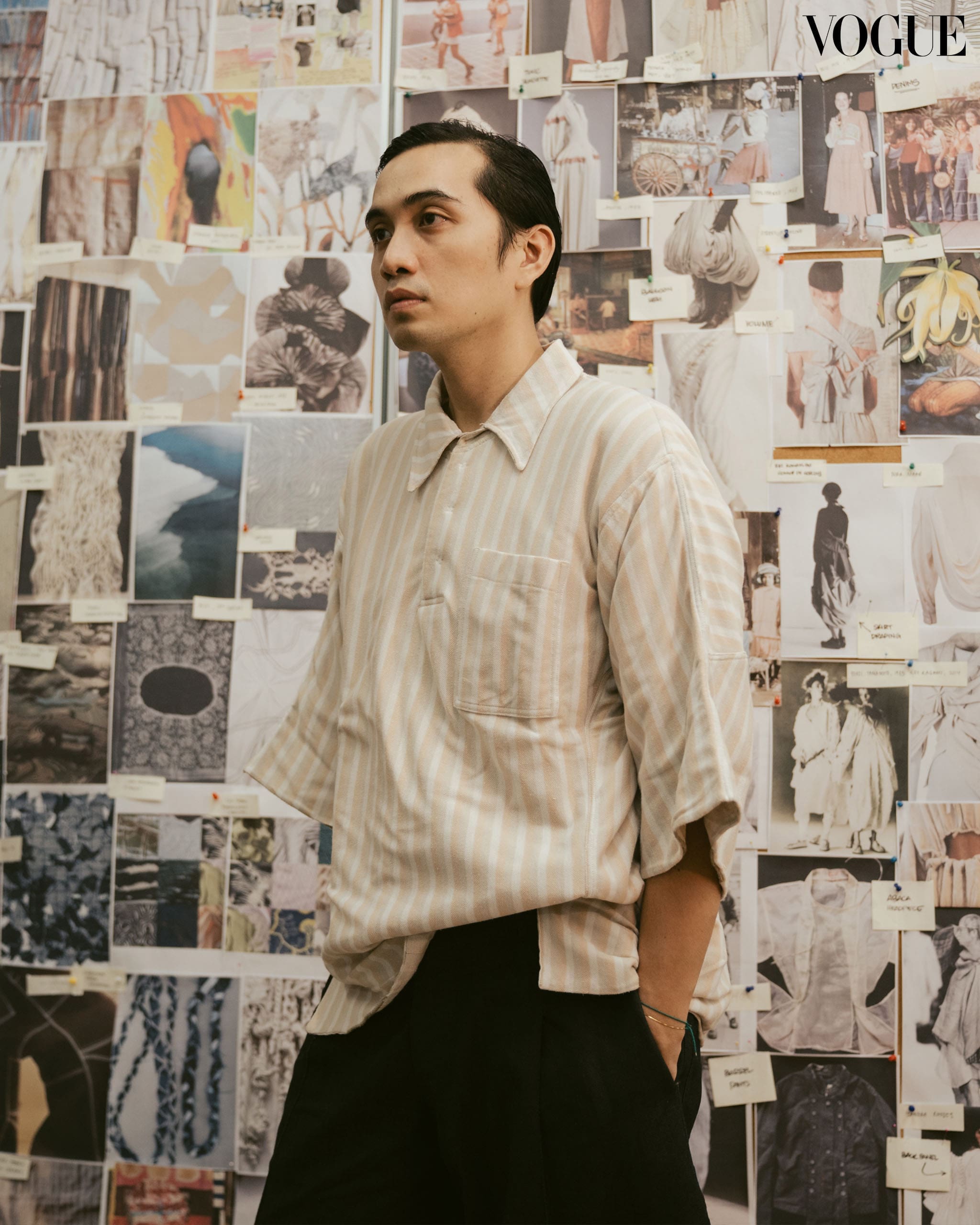 Designer CJ Cruz in his atelier in Taguig. Photographed by Kim Santos