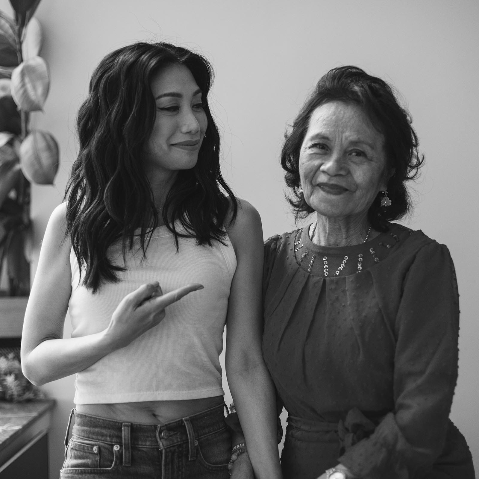 Liza with her mother, Lourdes Lapira.