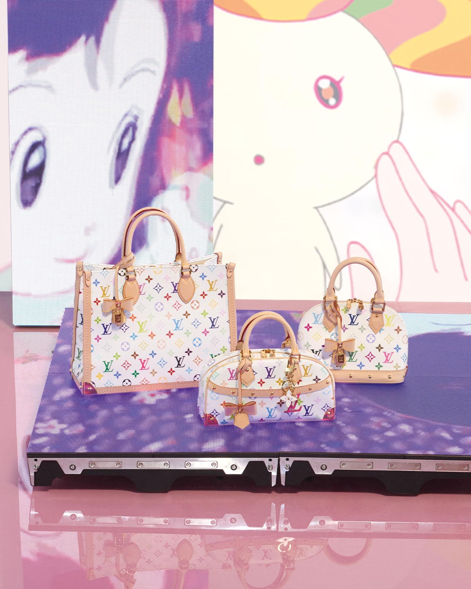 A selection of Multicolore Monogram handbags from Chapter One. Courtesy of Louis Vuitton