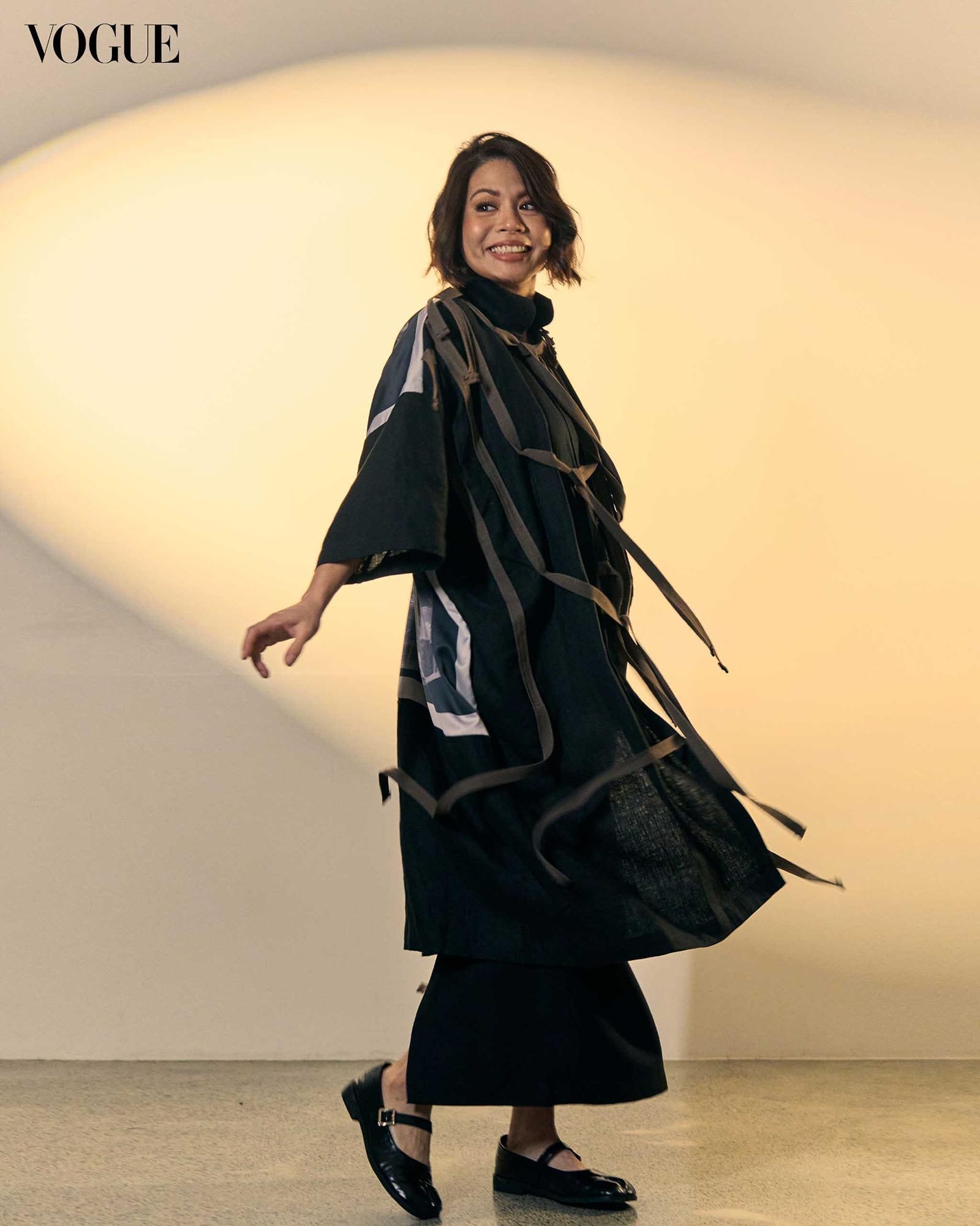Missy Maramara of SPIT Manila for Vogue Philippines, wearing Bitagcol and Apara Studios