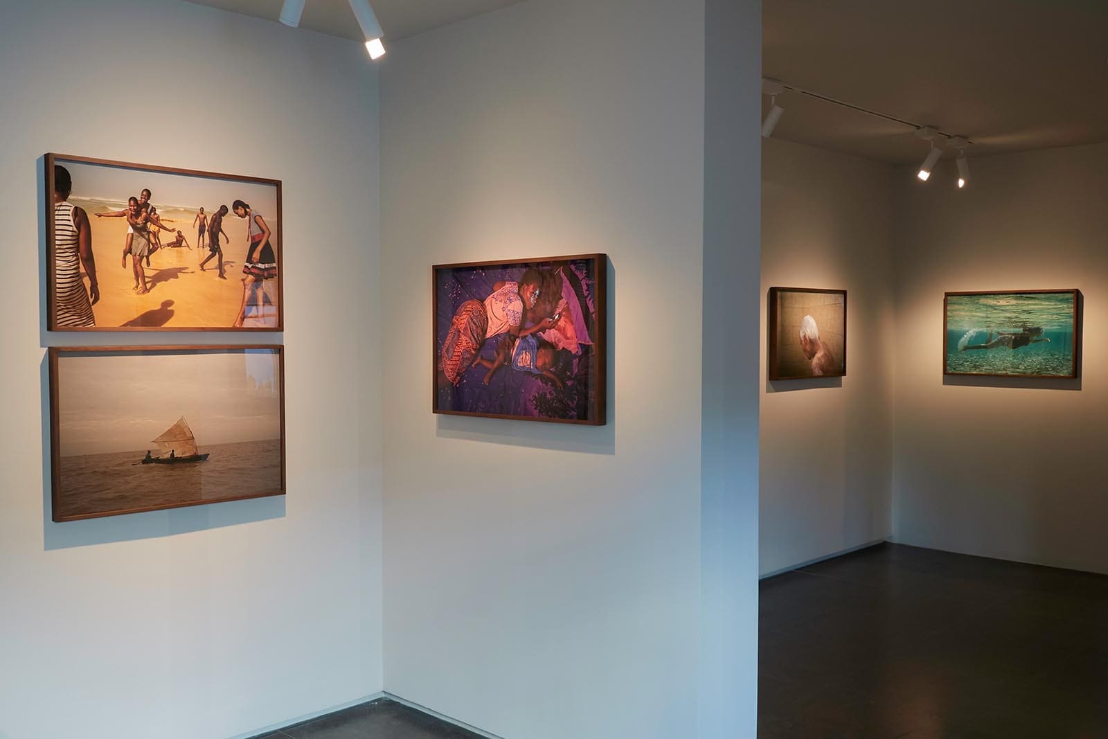 Walls of Hannah Reyes Morales's photos at her first exhibition, 