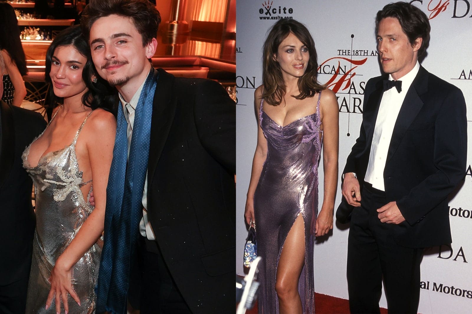 Kylie Jenner and Timothee Chalamet channel Elizabeth Hurley and Hugh Grant.