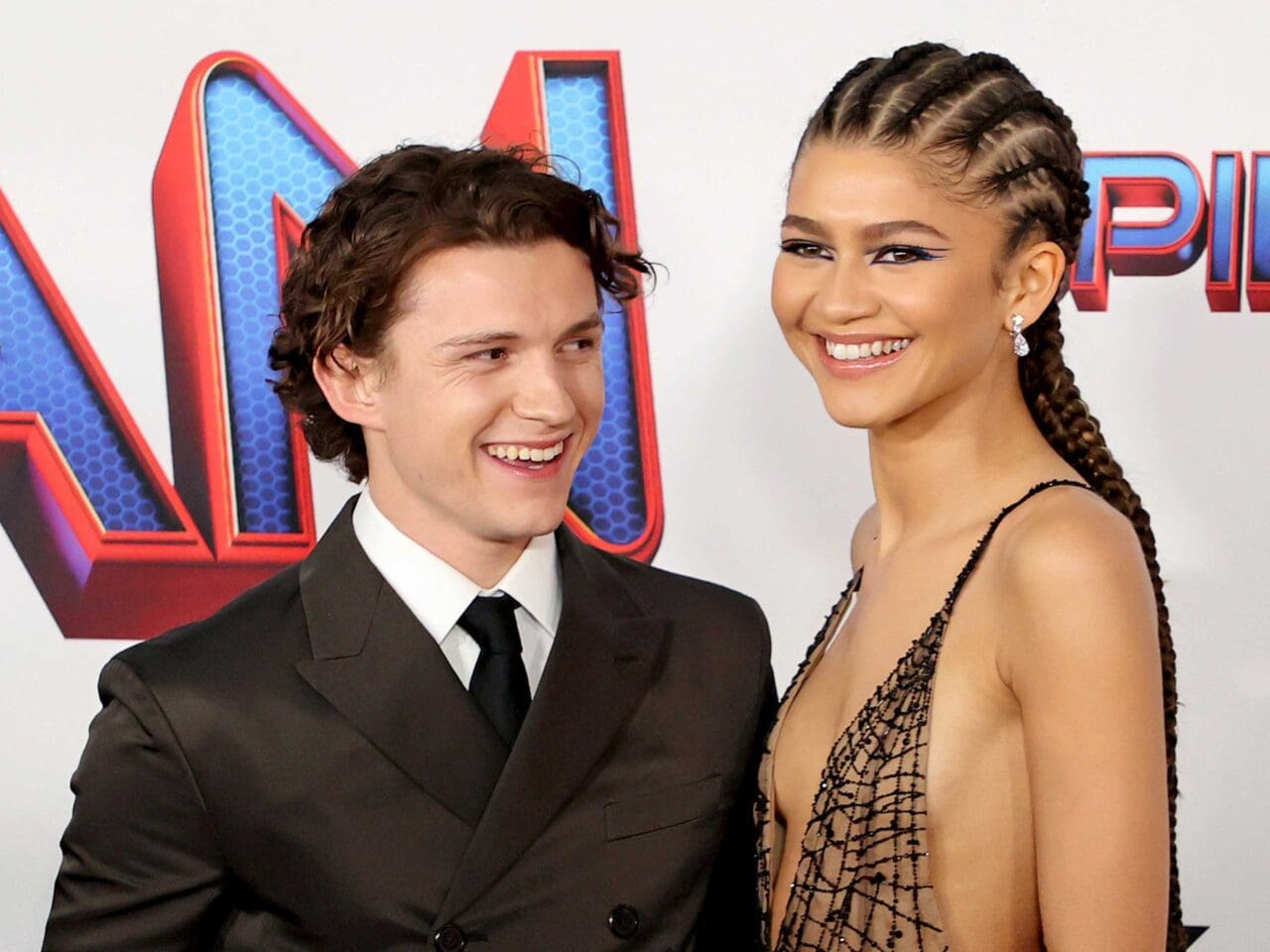 Zendaya and Tom Holland at the Spider-Man: No Way Home Premiere