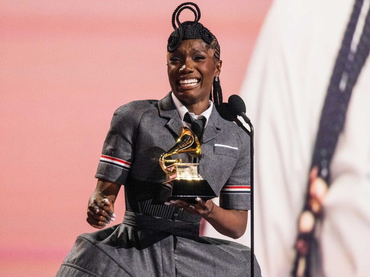 Doechii accepts her first Grammy award